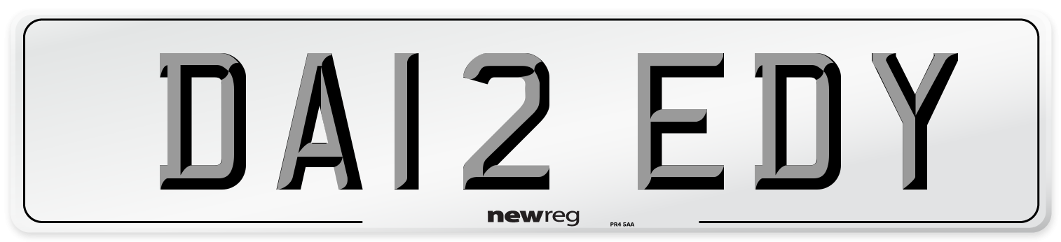 DA12 EDY Number Plate from New Reg